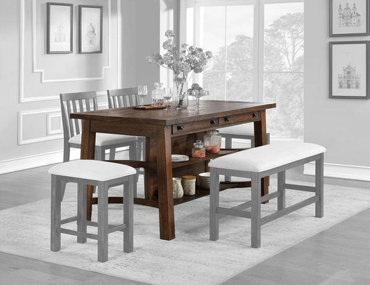 Furniture of America - Fredonia Counter Ht. Table in Rustic Oak - CM3902PT View 1