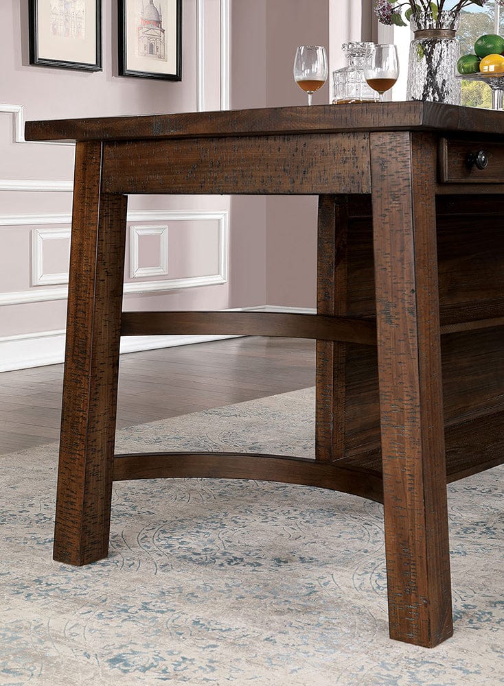 Furniture of America - Fredonia Counter Ht. Table in Rustic Oak - CM3902PT View 2