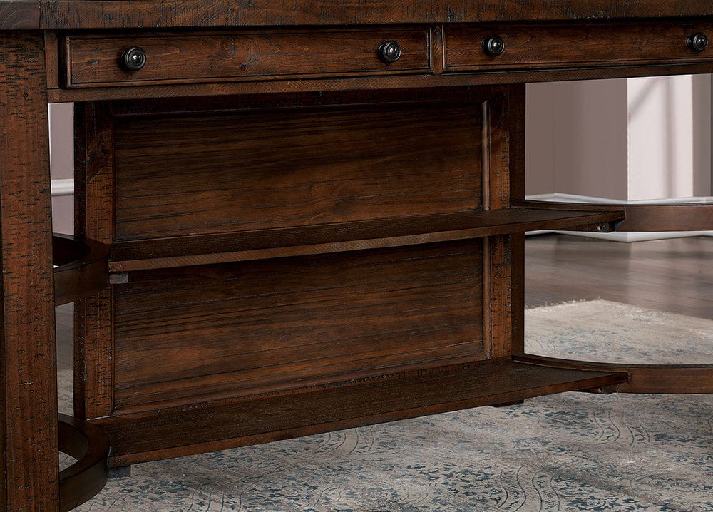 Furniture of America - Fredonia Counter Ht. Table in Rustic Oak - CM3902PT View 3