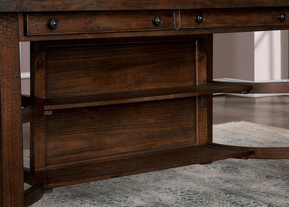 Furniture of America - Fredonia Counter Ht. Table in Rustic Oak - CM3902PT View 3