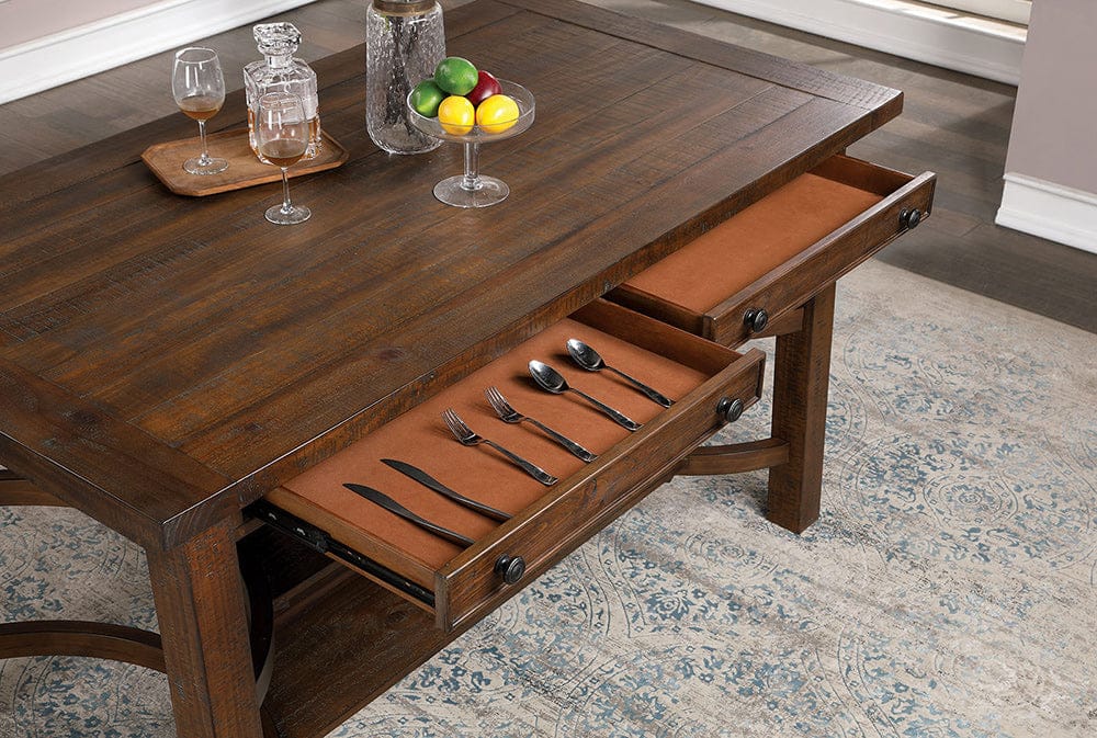 Furniture of America - Fredonia Counter Ht. Table in Rustic Oak - CM3902PT View 4