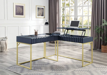 Furniture of America - Freiburg Corner Desk in Antique Blue - CM-DK406BL-PK View 1