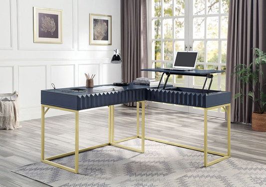 Furniture of America - Freiburg Corner Desk in Antique Blue - CM-DK406BL-PK View 1