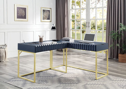 Furniture of America - Freiburg Corner Desk in Antique Blue - CM-DK406BL-PK View 2