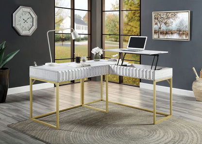 Furniture of America - Freiburg Corner Desk in Antique White - CM-DK406WH-PK View 1