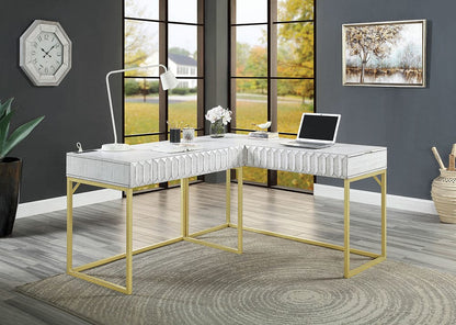 Furniture of America - Freiburg Corner Desk in Antique White - CM-DK406WH-PK View 2