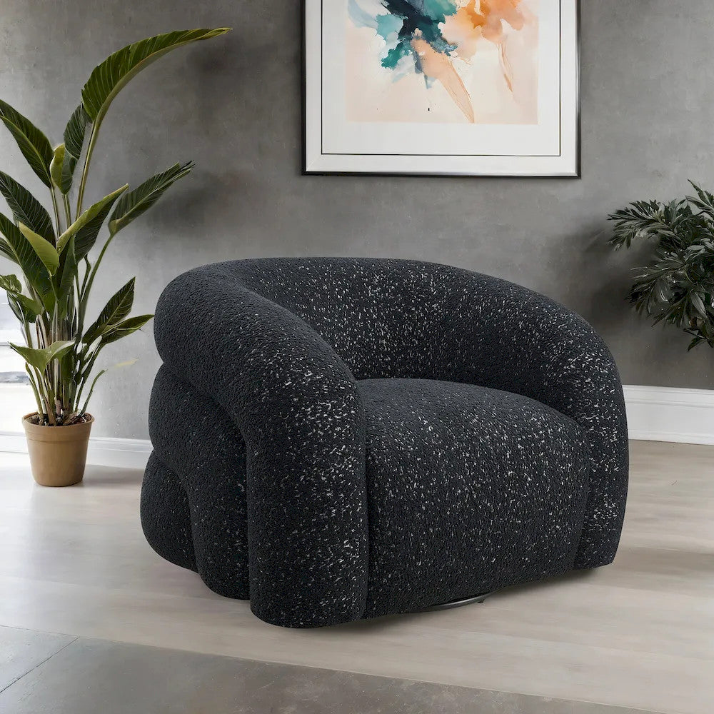 Furniture of America - Freja - Swivel Chair, Black - FM-AC6003BK-SW view 2