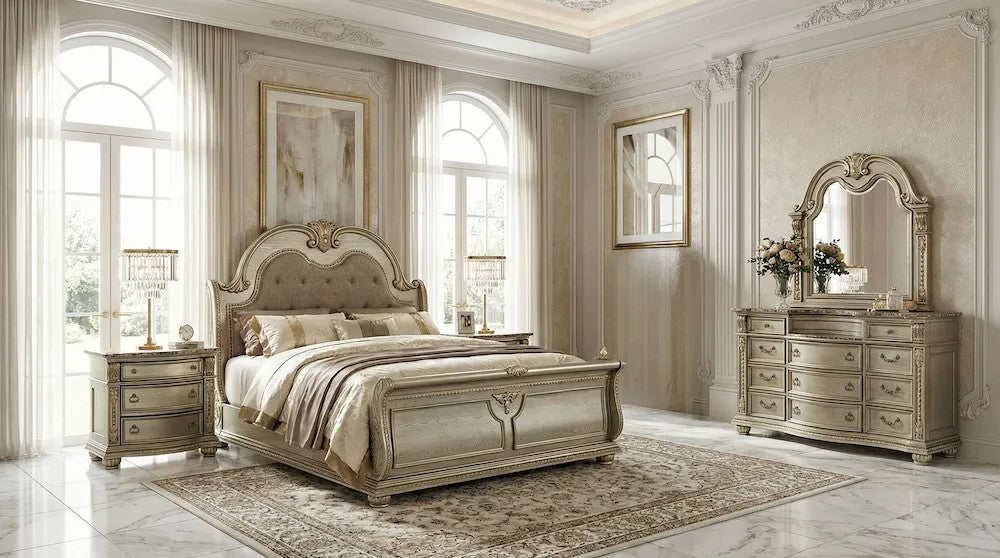 Furniture of America - Fromberg - 5 Pc. Queen Bedroom Set w/ 2NS - FM7670GD-Q-5PC-2NS view 1