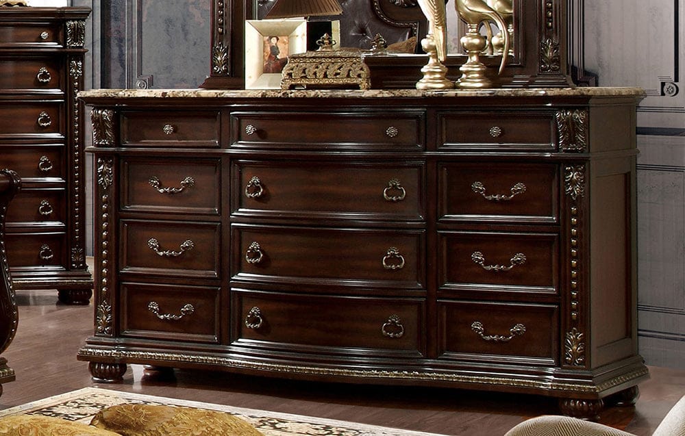 Furniture of America - Fromberg Dresser in Brown Cherry - FM7670D View 1