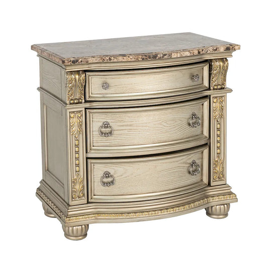Furniture of America - Fromberg - Nightstand w/ Marble Top - FM7670GD-N view 2