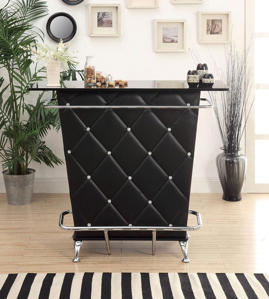 Furniture of America - Fuero Bar Table in Black/Chrome - CM-BT6464BK View 1
