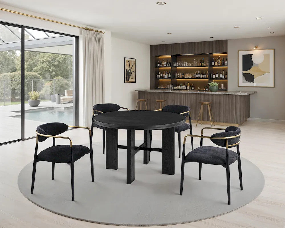 Furniture of America - Gaetani - 5 Pc. Dining Table Set - Black - FM-GM701BK-T-5PC03BK view 1