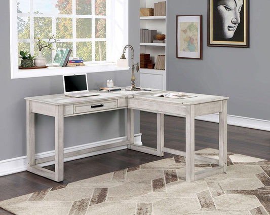 Furniture of America - Galarga Lift-top Corner Desk in Antique White - CM-DK418WH View 1