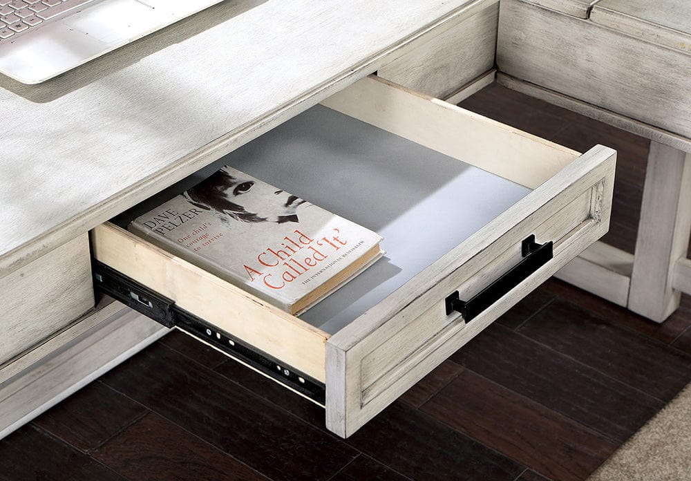 Furniture of America - Galarga Lift-top Corner Desk in Antique White - CM-DK418WH View 5