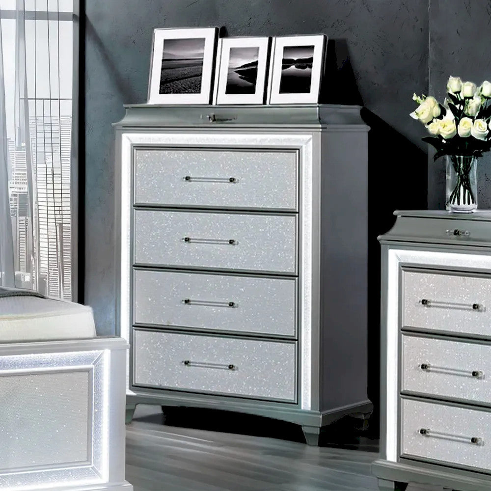 Furniture of America - Galea - Chest w/ LED - FM74006SV-C view 1