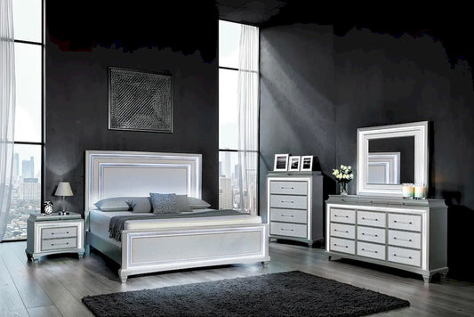 Furniture of America - Galea - Nightstand w/ LED - FM74006SV-N view 2