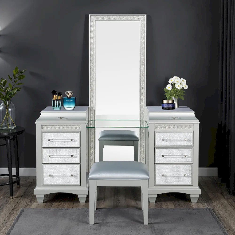 Furniture of America - Galea - Vanity w/ Stool - FM74006SV-V-SET view 1