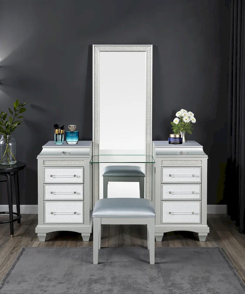 Furniture of America - Galea - Vanity w/ Stool - FM74006SV-V-SET view 2
