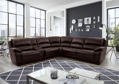 Furniture of America - Gasparus Power Sectional in Dark Brown - CM9929DB-SECT-PM View 1