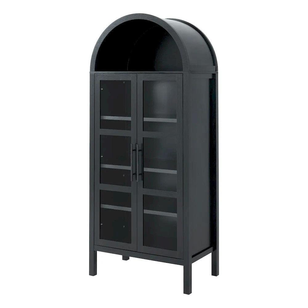 Furniture of America - Gateshead - Arched Cabinet - Black - SL-AC8001BK-3A view 2