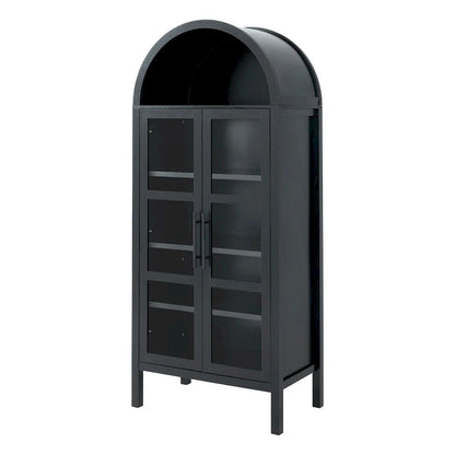 Furniture of America - Gateshead - Arched Cabinet - Black - SL-AC8001BK-3A view 2