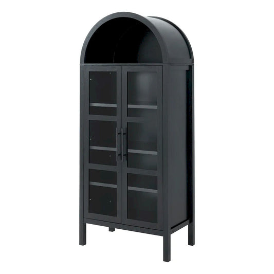 Furniture of America - Gateshead - Arched Cabinet - Black - SL-AC8001BK-3A view 2