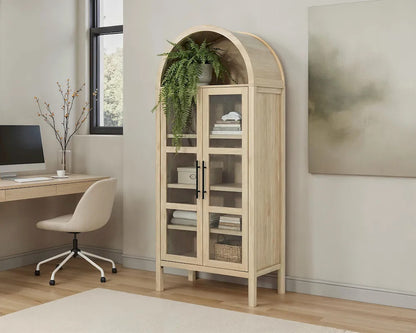 Furniture of America - Gateshead - Arched Cabinet - Natural - SL-AC8001NT-3A view 1