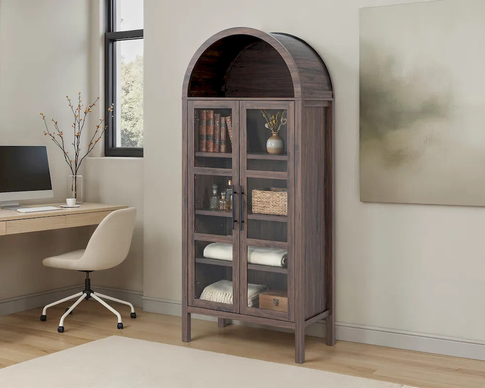 Furniture of America - Gateshead - Arched Cabinet - Walnut - SL-AC8001WN-3A view 1