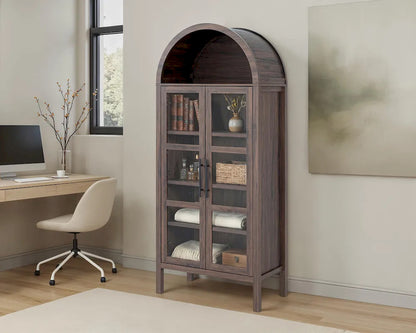 Furniture of America - Gateshead - Arched Cabinet - Walnut - SL-AC8001WN-3A view 1
