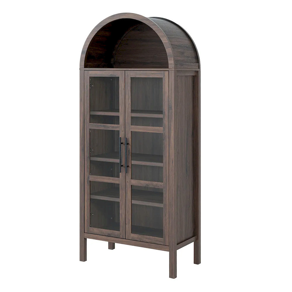 Furniture of America - Gateshead - Arched Cabinet - Walnut - SL-AC8001WN-3A view 2