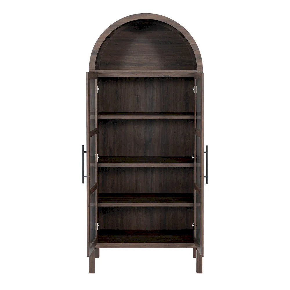 Furniture of America - Gateshead - Arched Cabinet - Walnut - SL-AC8001WN-3A view 4