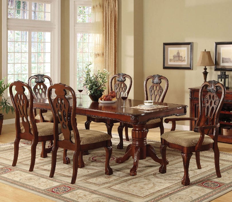 Furniture of America - Georgetown 7 Pc. Dining Table Set (2AC+4SC) in Cherry - CM3222T-7PC View 1