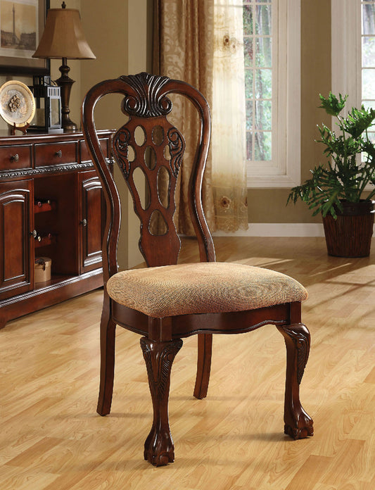 Furniture of America - Georgetown Side Chair Set of 2 in Cherry/Beige - CM3222SC-2PK View 1
