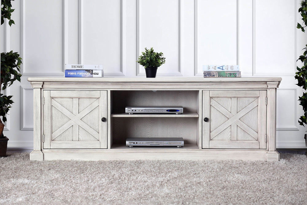 Furniture of America - Georgia 72" TV Stand in Antique White - CM5089-TV-72 View 1