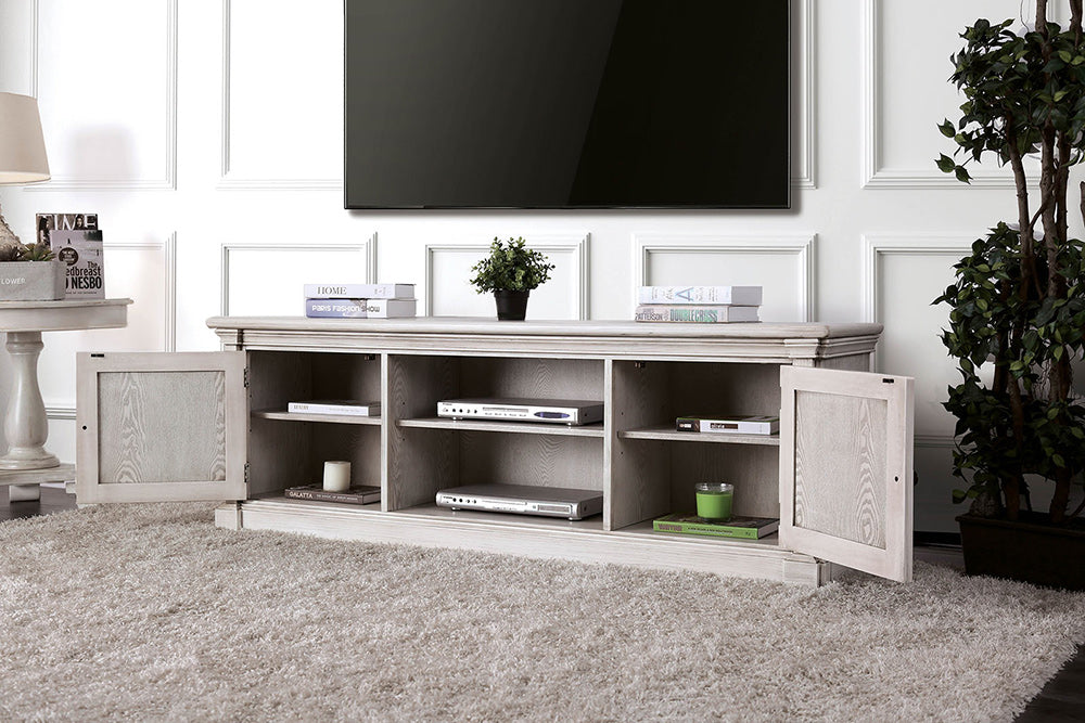 Furniture of America - Georgia 72" TV Stand in Antique White - CM5089-TV-72 View 2