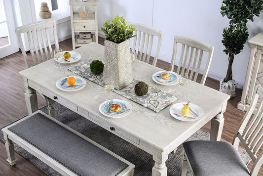 Furniture of America - Georgia Dining Table in Antique White/Gray - CM3089T View 2