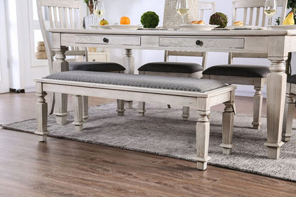 Furniture of America - Georgia Dining Table in Antique White/Gray - CM3089T View 3