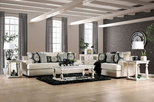 Furniture of America - Germaine Sofa + Loveseat in Ivory - SM1283-2PC View 1