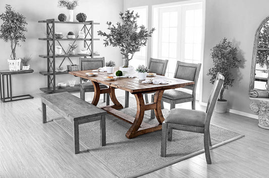 Furniture of America - Gianna 77" Dining Table in Solid Pine Wood - CM3829T-77-TABLE View 1