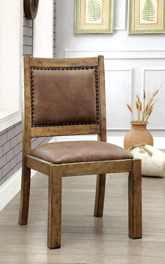 Furniture of America - Gianna Side Chair Set of 2 in Rustic Oak/Brown - CM3829SC-2PK View 1