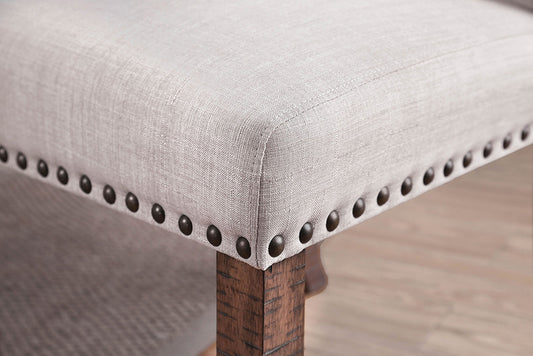 Furniture of America - Gianna Side Chair Set of 2 in Rustic Oak/Ivory - CM3829F-SC-2PK View 2