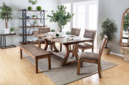 Furniture of America - Gianna Wooden Bench in Rustic Oak - CM3829BN-W View 2