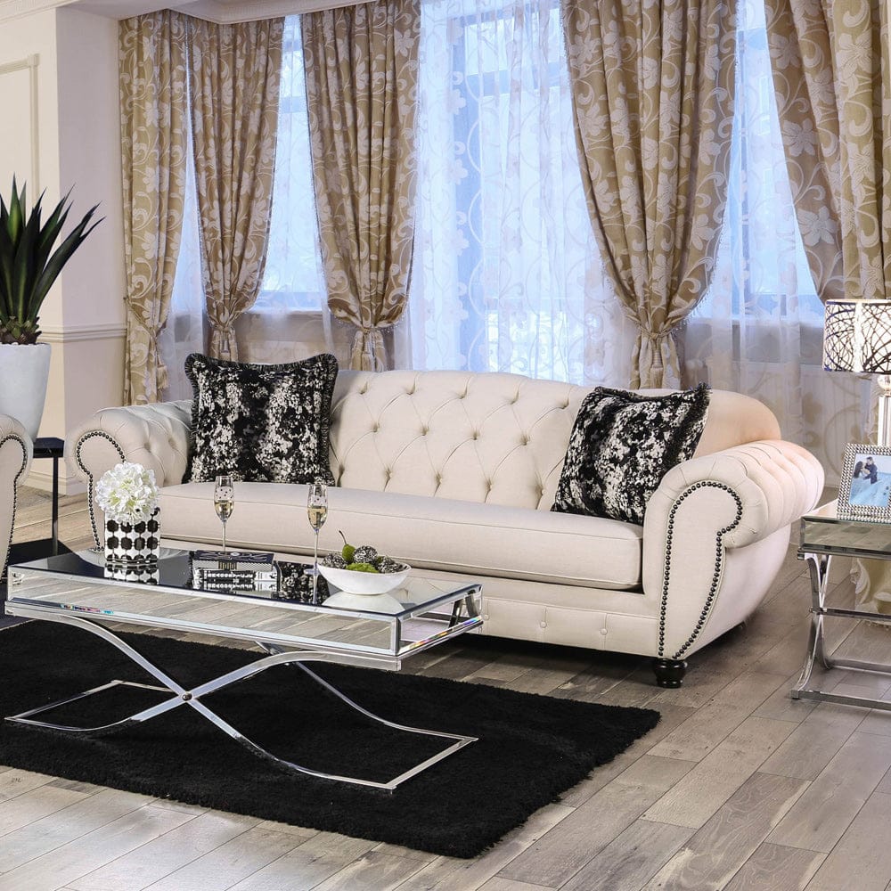 Furniture of America - Gilda Sofa in Beige/Black - SM2292-SF View 1