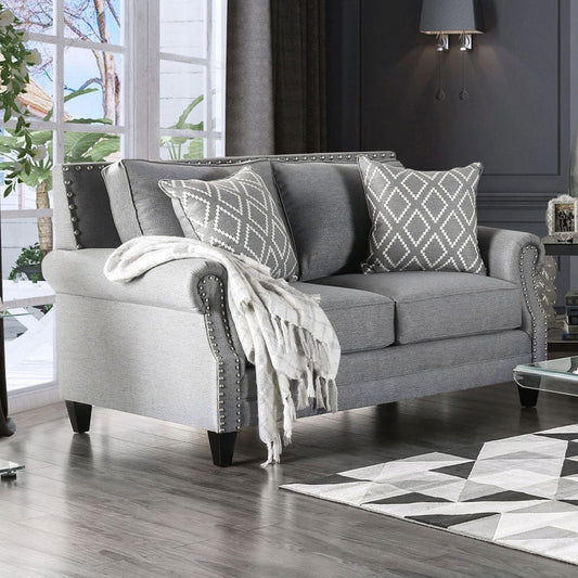 Furniture of America - Giovanni Loveseat in Gray - SM2673-LV View 1
