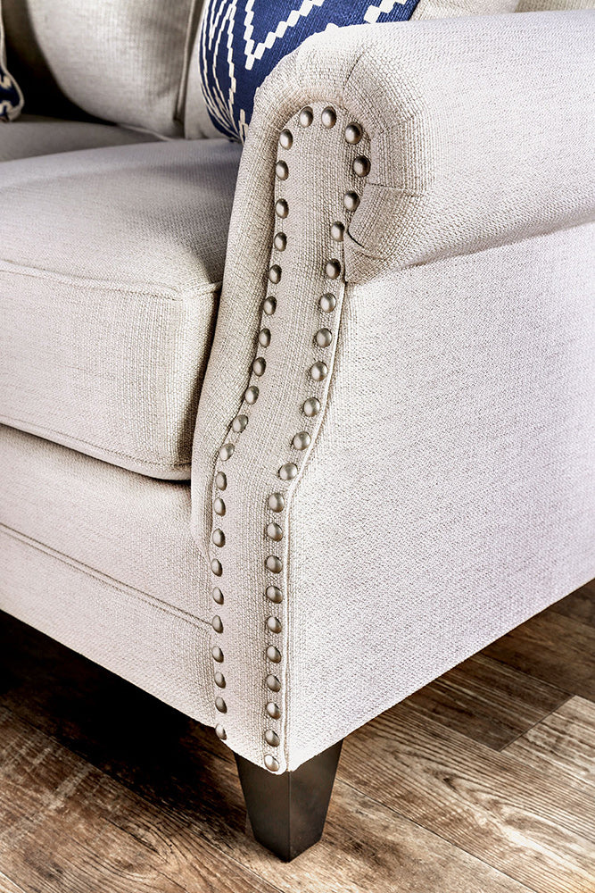Furniture of America - Giovanni Sofa + Loveseat in Beige/Blue - SM2672-2PC View 4