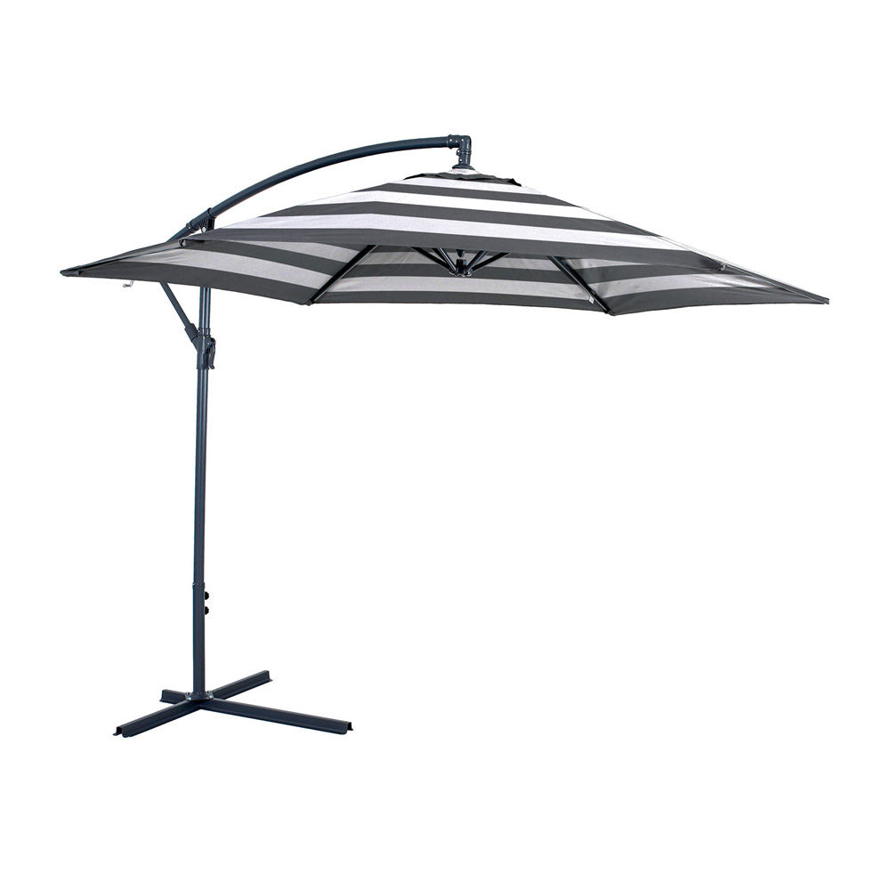 Furniture of America - Glam Cantilever Umbrella w/ LED in Black/White - GM-3003BW View 1