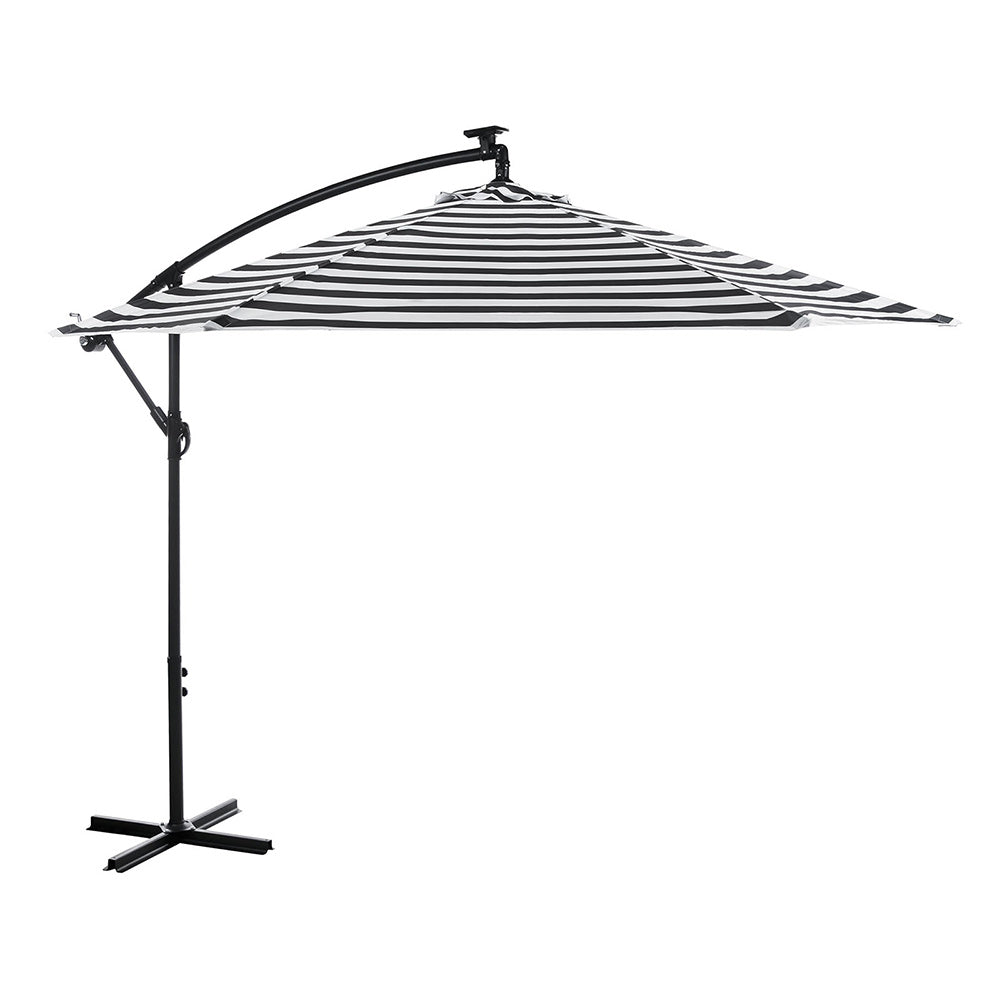 Furniture of America - Glam Cantilever Umbrella w/ LED in Black/White - GM-3003BW View 2