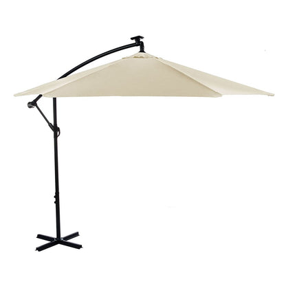 Furniture of America - Glam Cantilever Umbrella w/ LED in Canvas Stone - GM-3003CS View 3