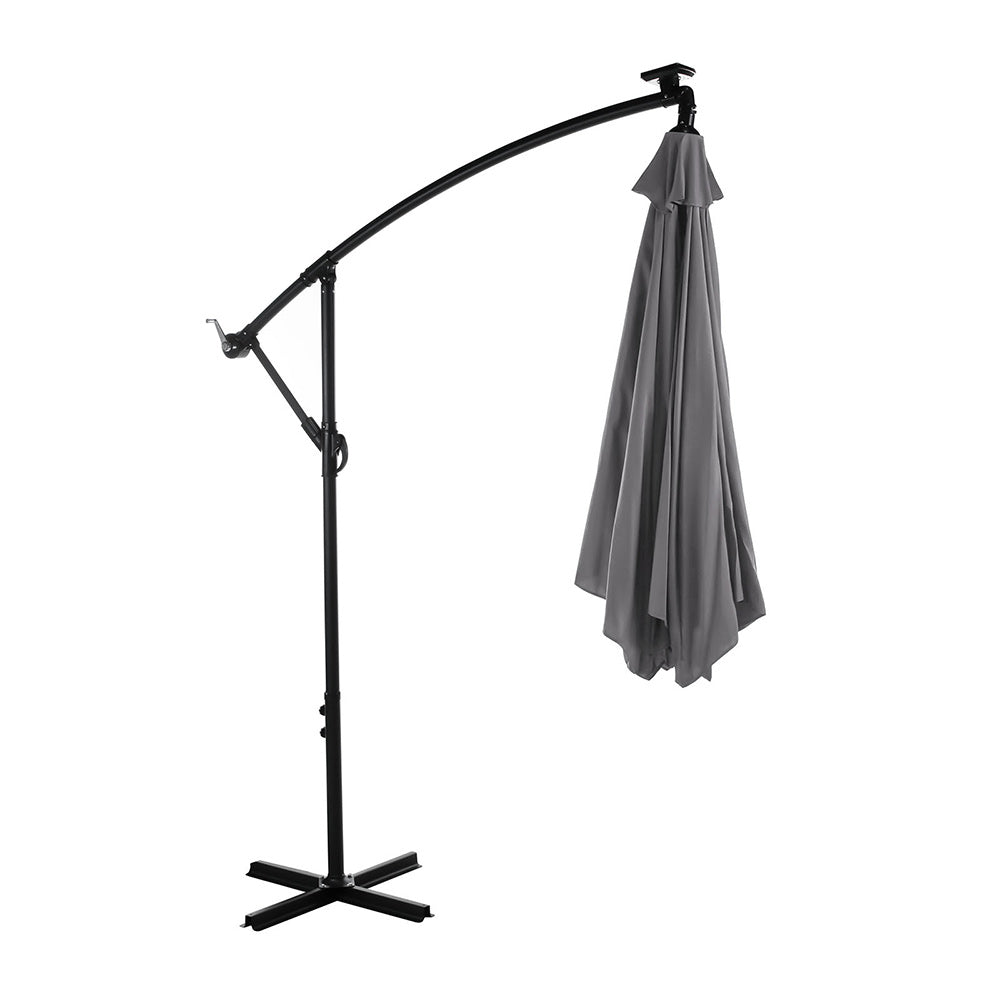 Furniture of America - Glam Cantilever Umbrella w/ LED in Graphite - GM-3003GR View 3