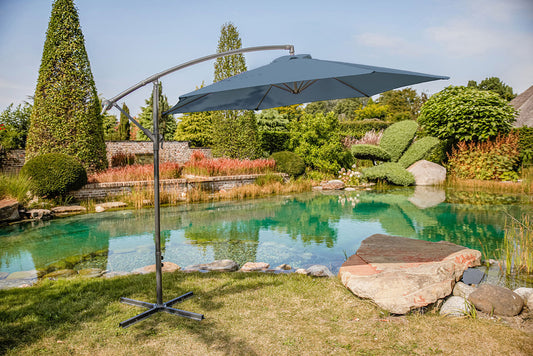 Furniture of America - Glam Cantilever Umbrella w/ LED in Light Sapphire - GM-3003LS View 1